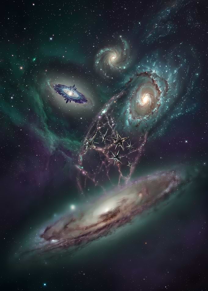 Cosmic Web Connecting Distant Galaxies