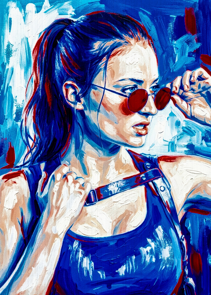 Lara Croft Tomb Raider Oil Painting