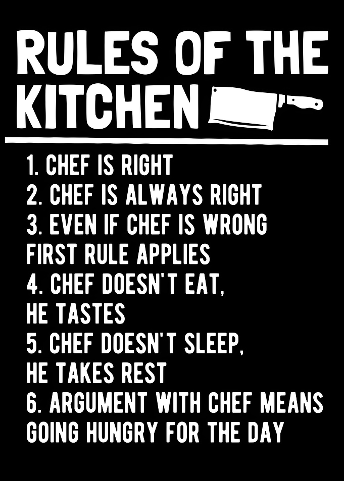 Rules of the Kitchen Chef Poster