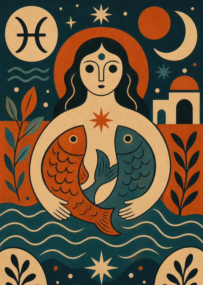 Pisces Zodiac Astrology Art Print