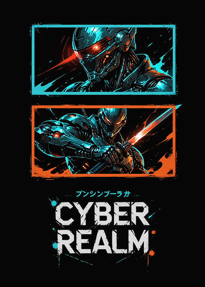 Cyber Realm Futuristic Samurai Poster