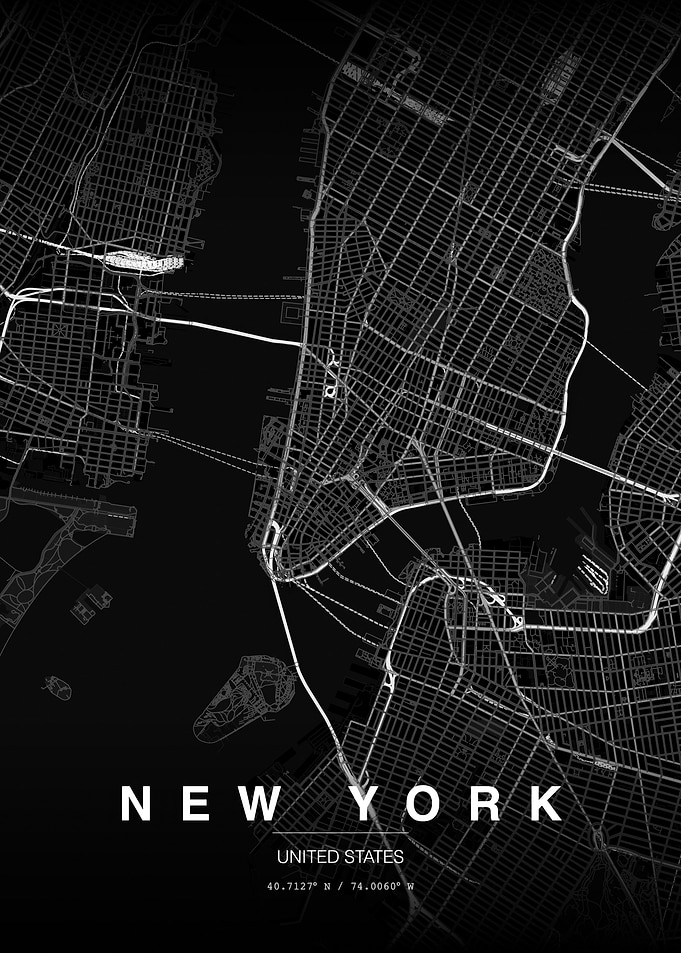New York City Minimalist Map Poster