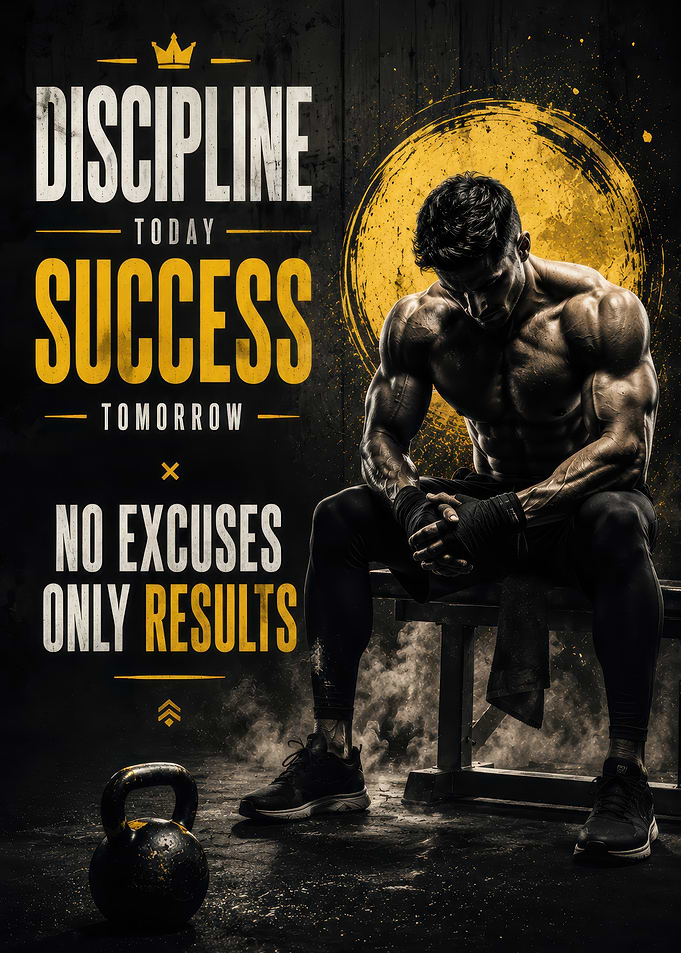 Discipline Success Motivational Gym Poster
