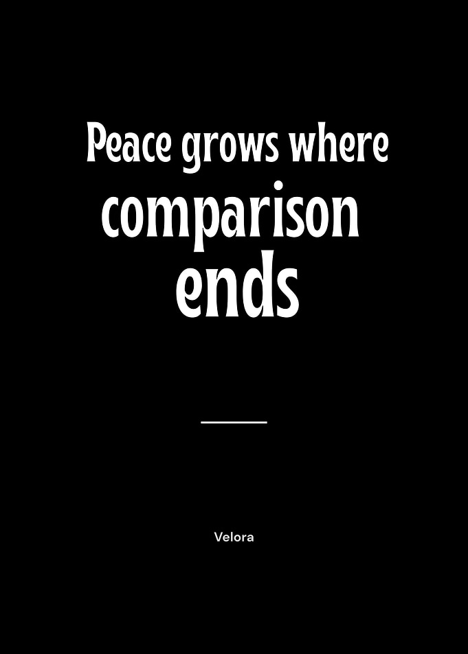 Peace Grows Where Comparison Ends | Minimalist Mental Wellness Wall Art