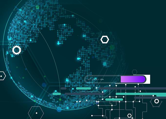 Digital Global Network Technology Background