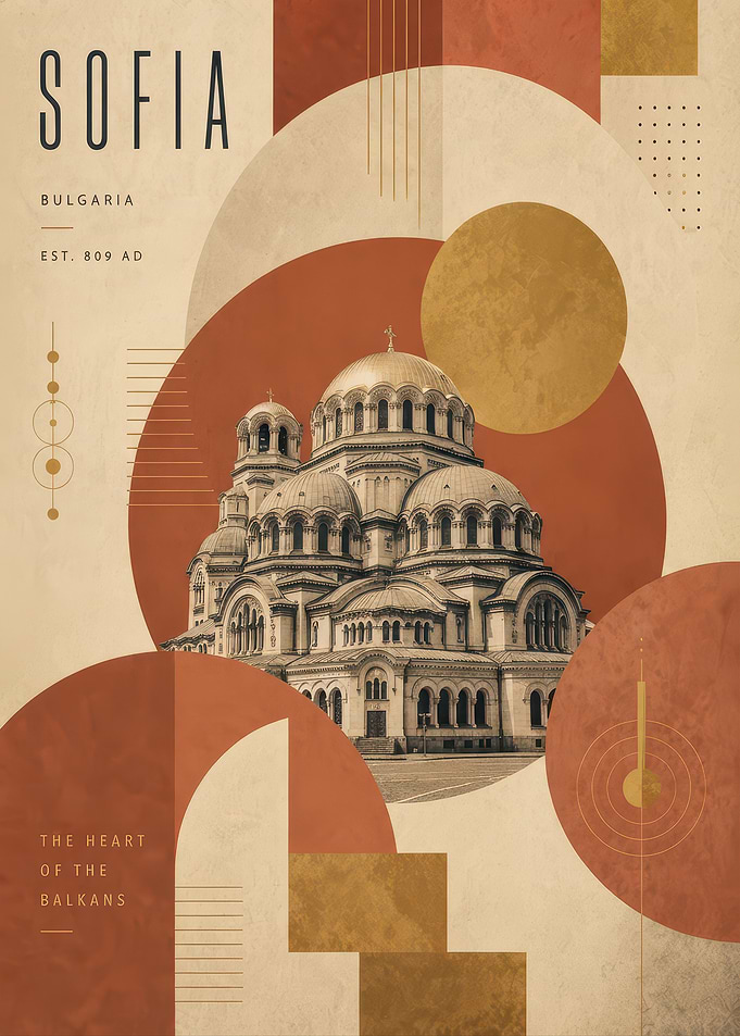 Sofia Bulgaria Travel Poster