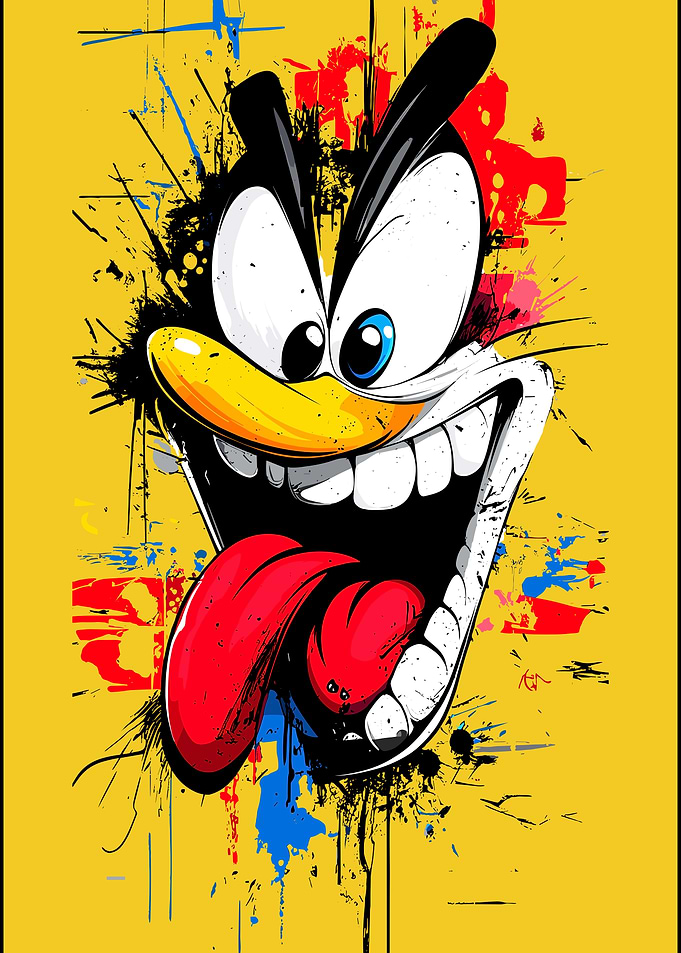 Crazy Cartoon Character Face Art