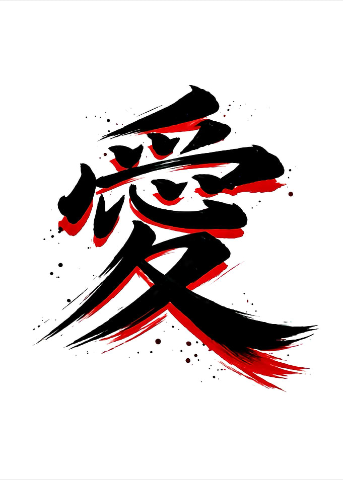 Japanese Kanji Love Symbol Art