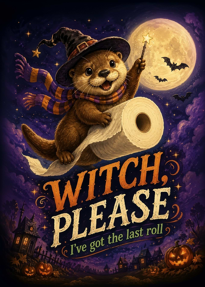 Witch Please Funny Halloween Otter