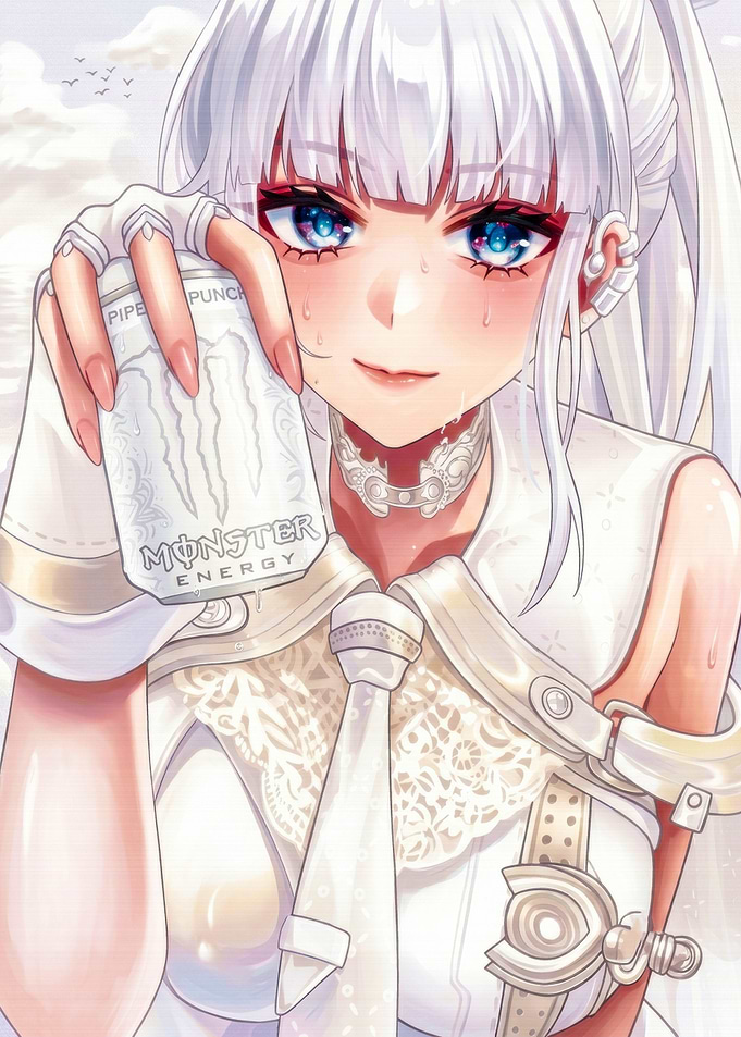 Anime Girl Offering Monster Energy Drink