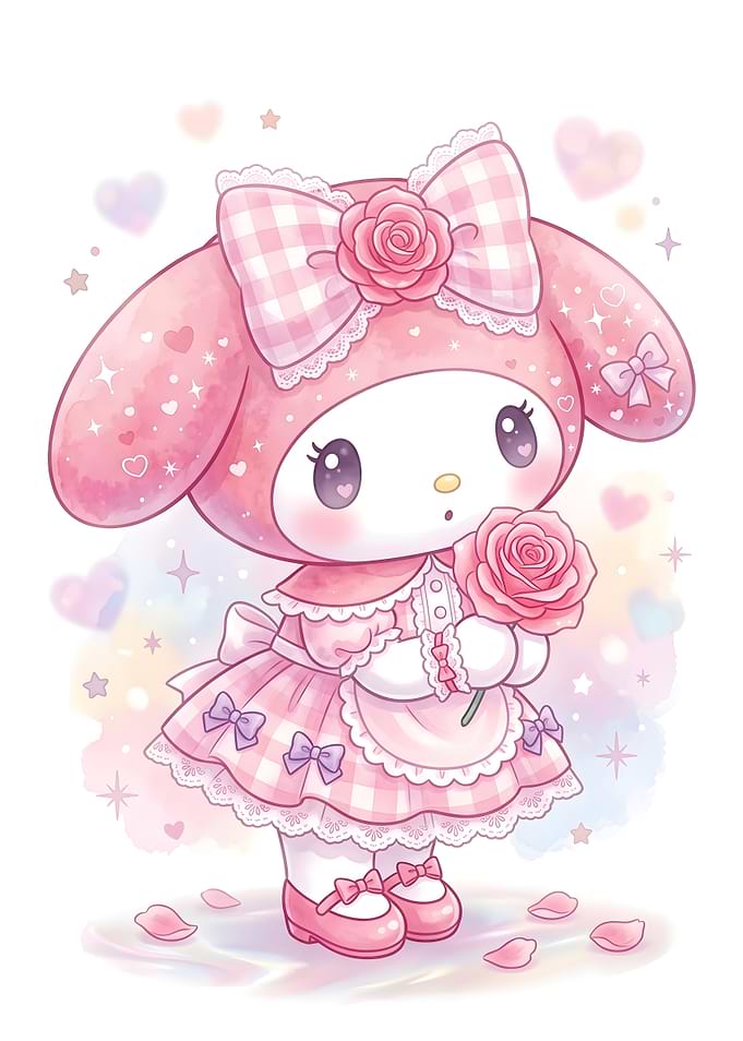 My Melody with Pink Rose
