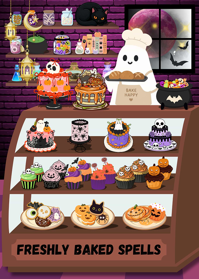 Cute Halloween Ghost Bakery Display