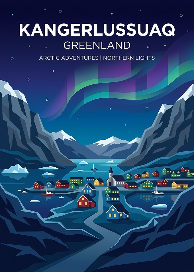 Kangerlussuaq Greenland Travel Poster