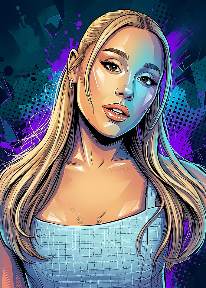 Ariana Grande Pop Art Portrait