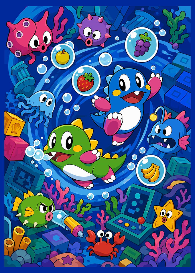 Bubble Bobble Underwater Adventure Art