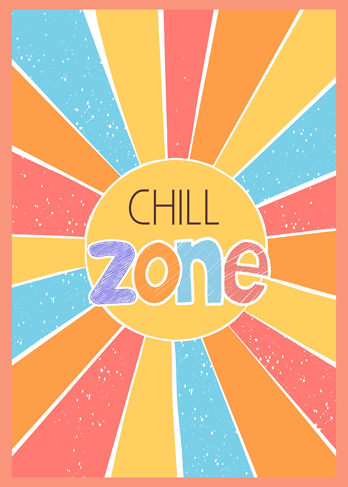 Retro Chill Zone Sunburst Poster