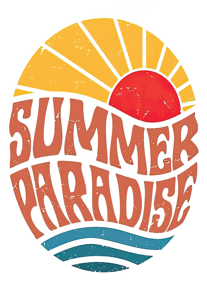 Summer Paradise Retro Sunset Graphic