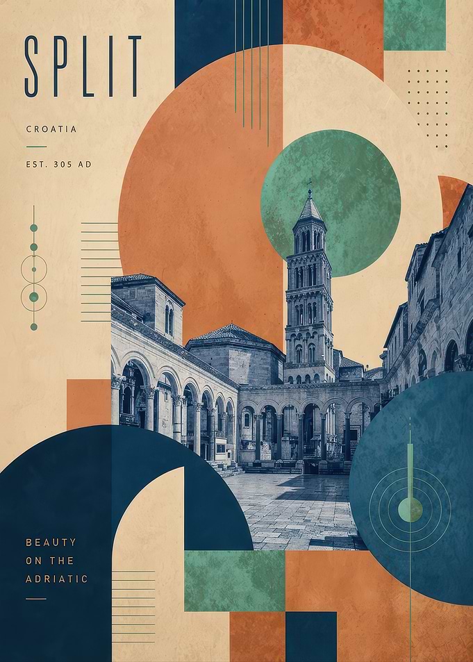 Split Croatia Travel Poster