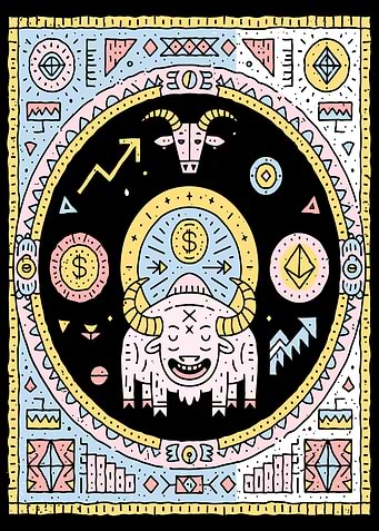 Bull Market Crypto Finance Illustration