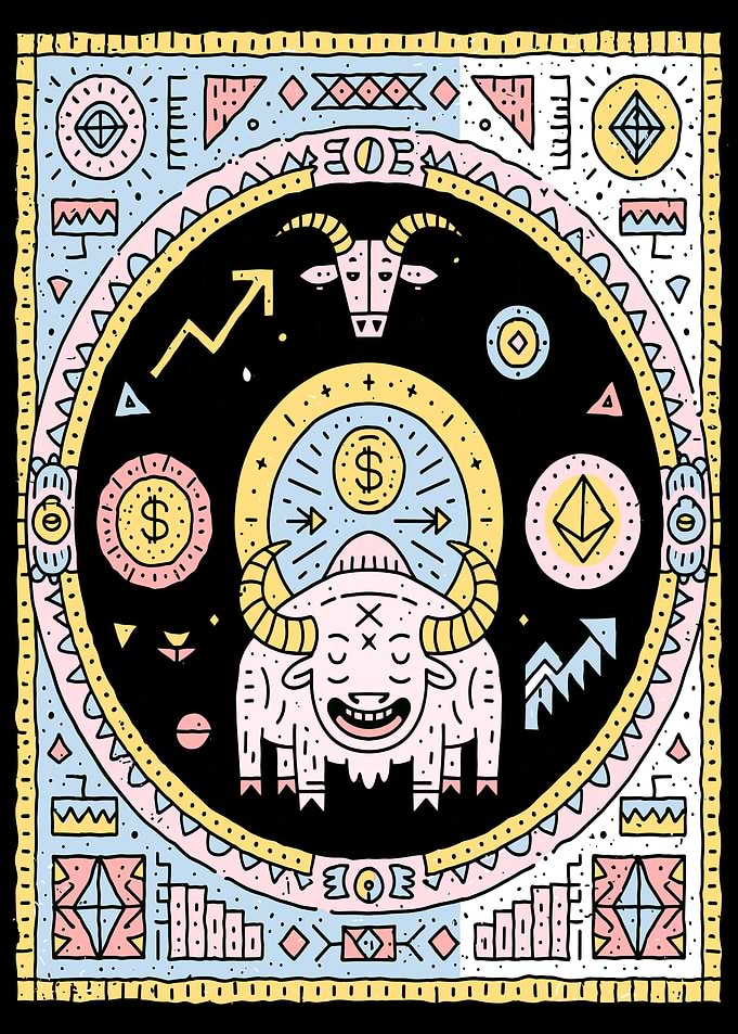 Bull Market Crypto Finance Illustration