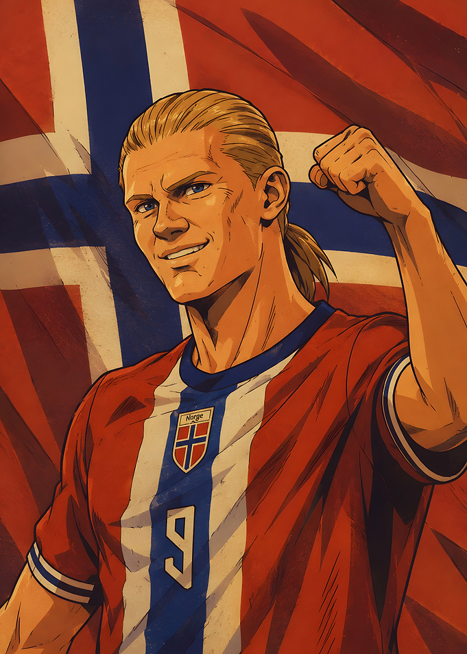 Erling Haaland Norway Soccer Illustration