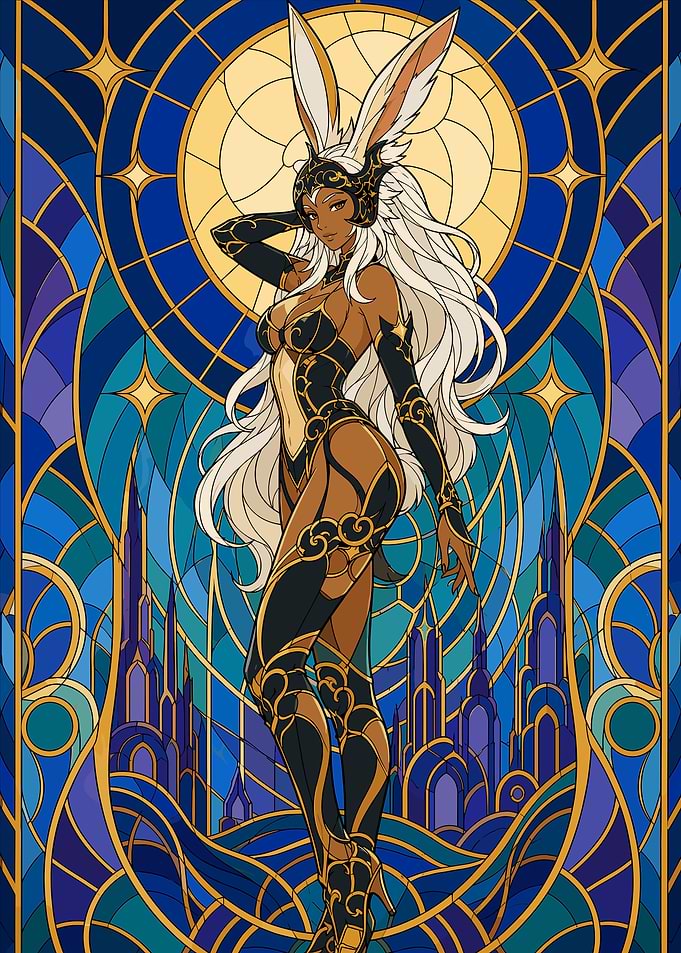 Fran from Final Fantasy Stained Glass