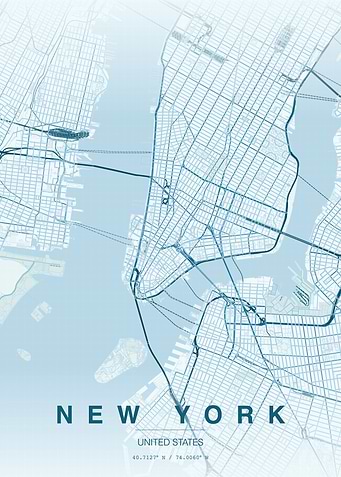 New York City Minimalist Map Poster