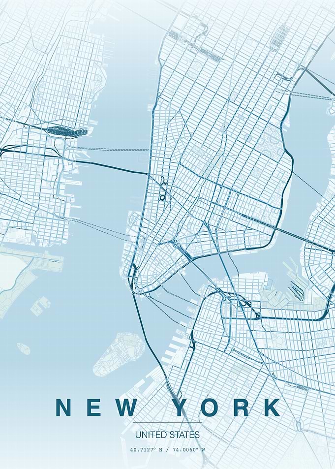 New York City Minimalist Map Poster