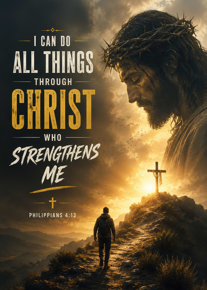 Philippians 4:13 Christian Inspirational Poster