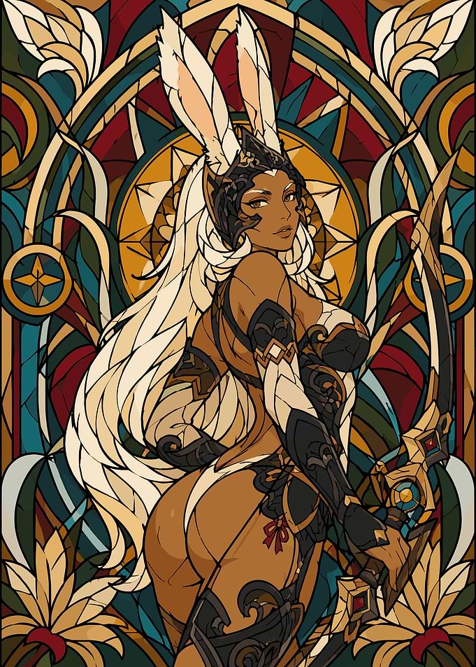 Fran from Final Fantasy Stained Glass
