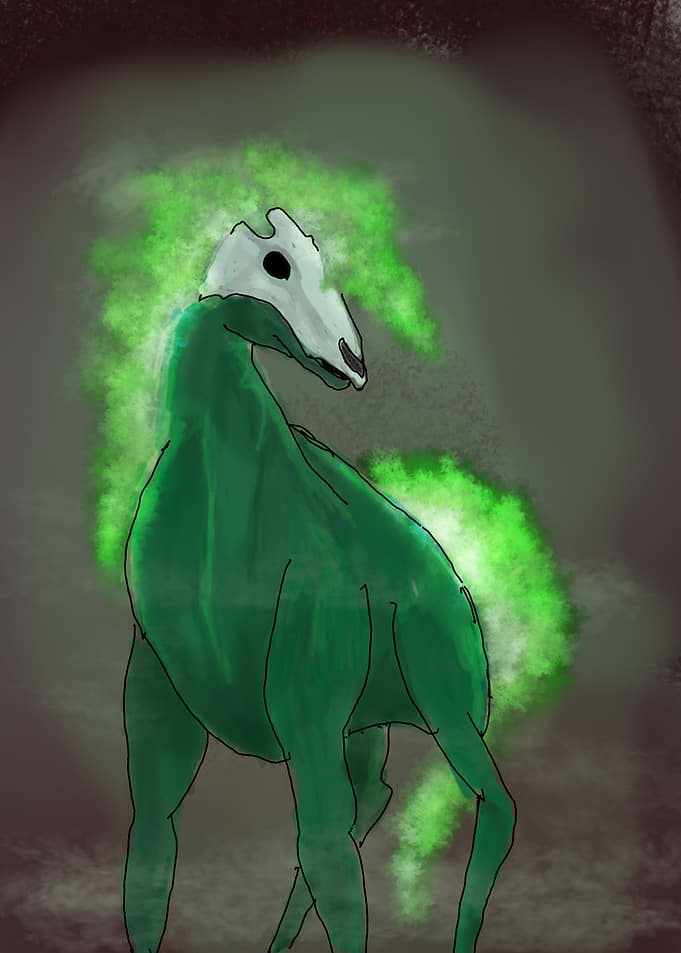 Spectral Green Ghost Horse
