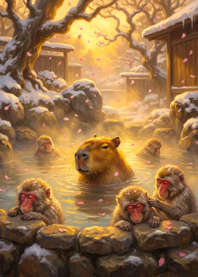 Capybara and Snow Monkeys in Onsen