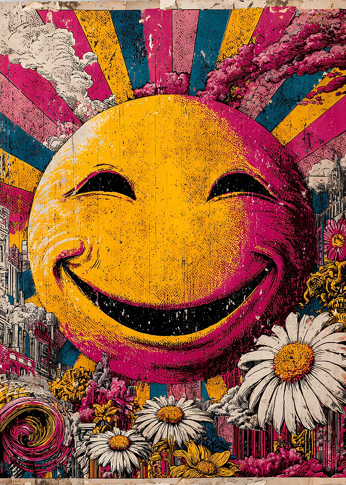 Psychedelic Smiley Face Pop Art Poster