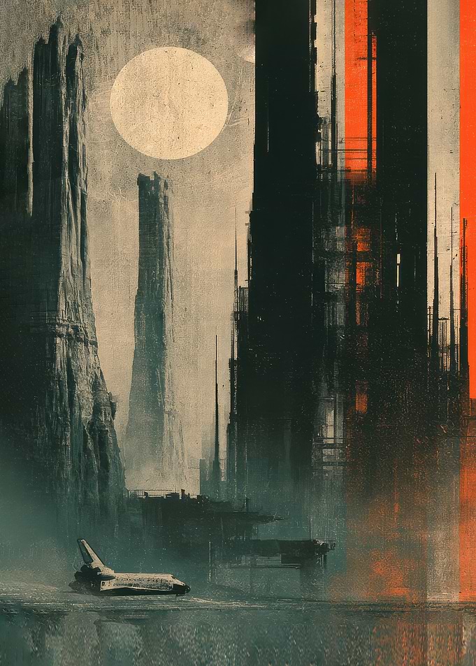 Futuristic Space Shuttle Landscape