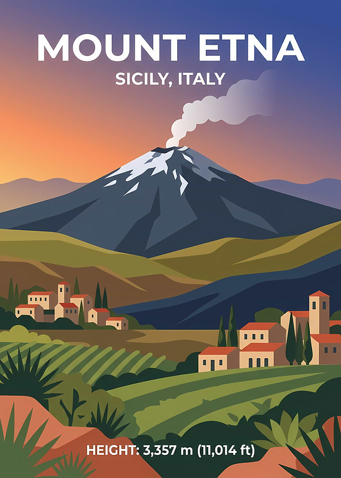 Mount Etna Travel Poster