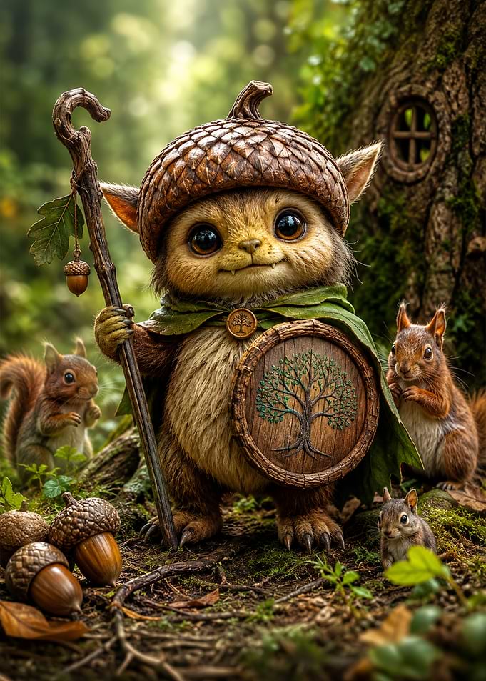 Cute Acorn Forest Guardian Creature