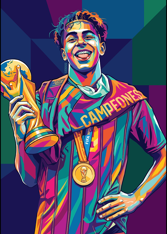 Colorful Pop Art Soccer Champion Portrait