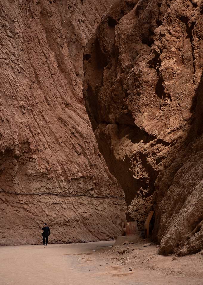 Lone Traveler in Tianshan Grand Canyon
