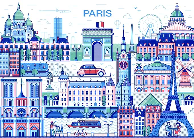 Paris Panoramic Illustration