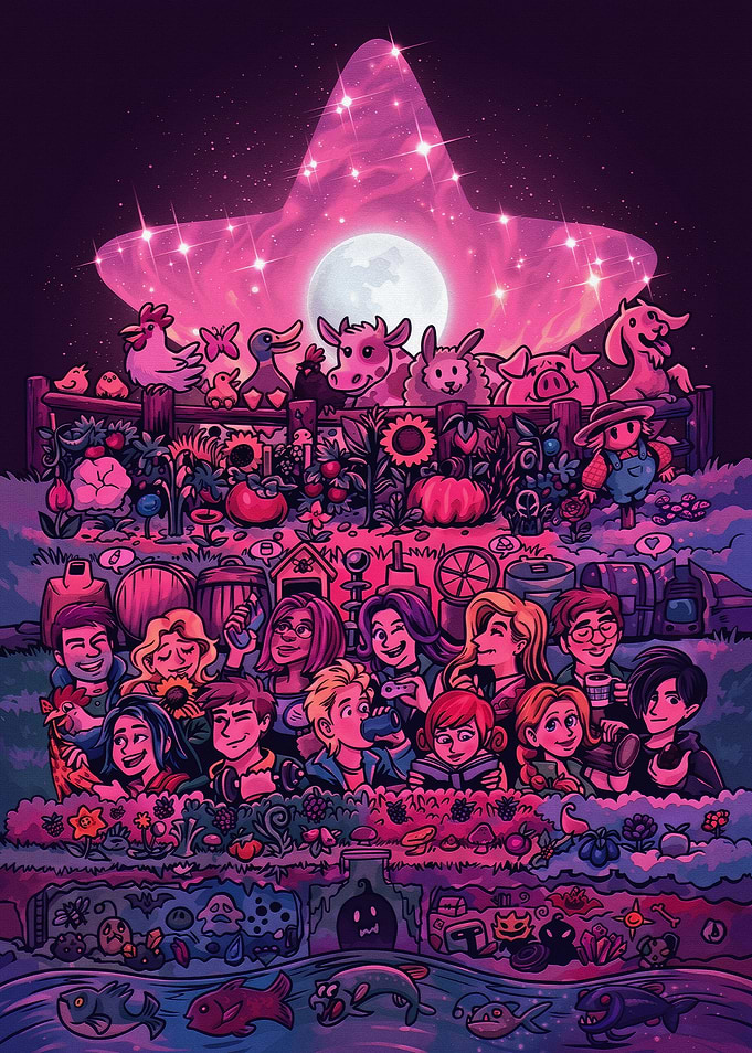 Stardew Valley Community Farm Illustration
