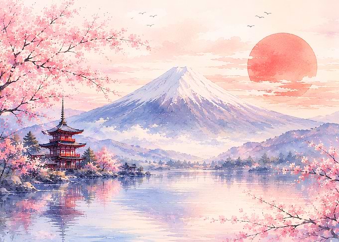 Mount Fuji in Bloom