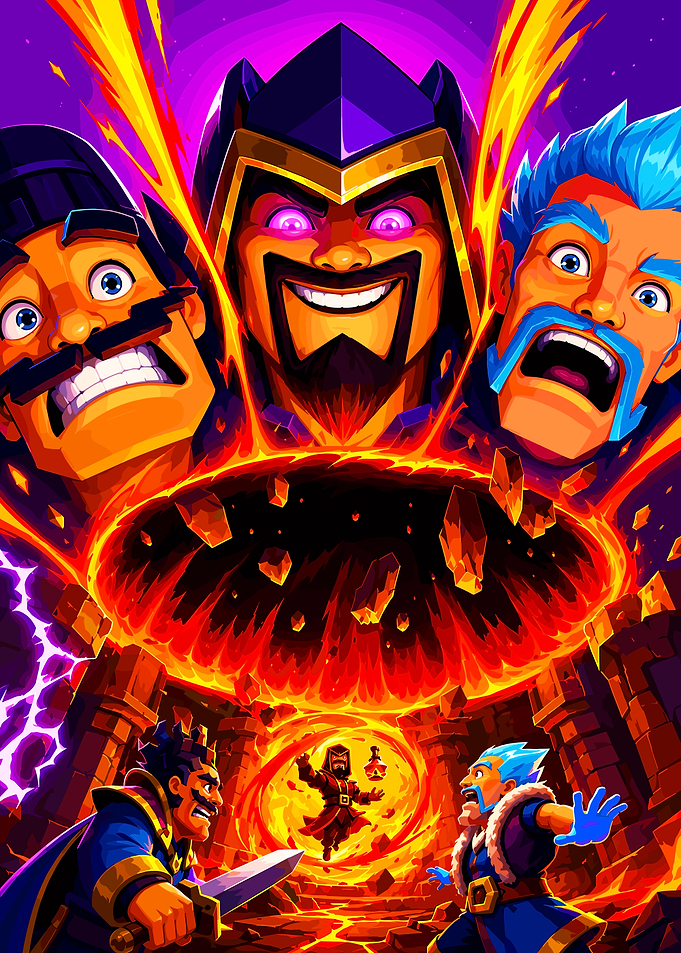 Clash Royale Characters Battle Scene