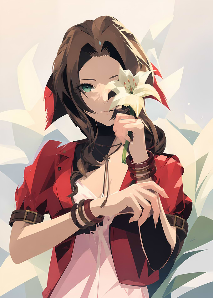 Aerith Gainsborough with Lily Flower