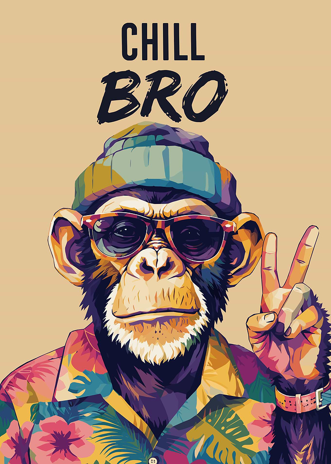 Chill Bro Monkey Pop Art