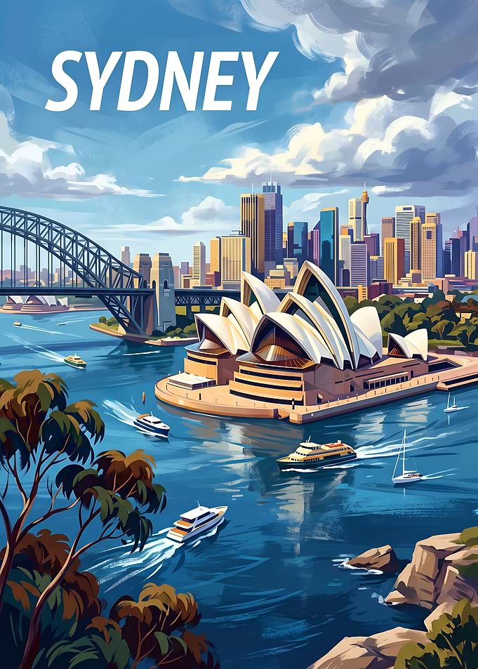 Vibrant Sydney Harbour and Skyline