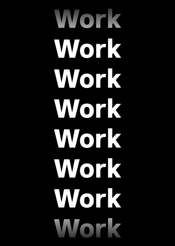 Minimalist Work Typography Poster