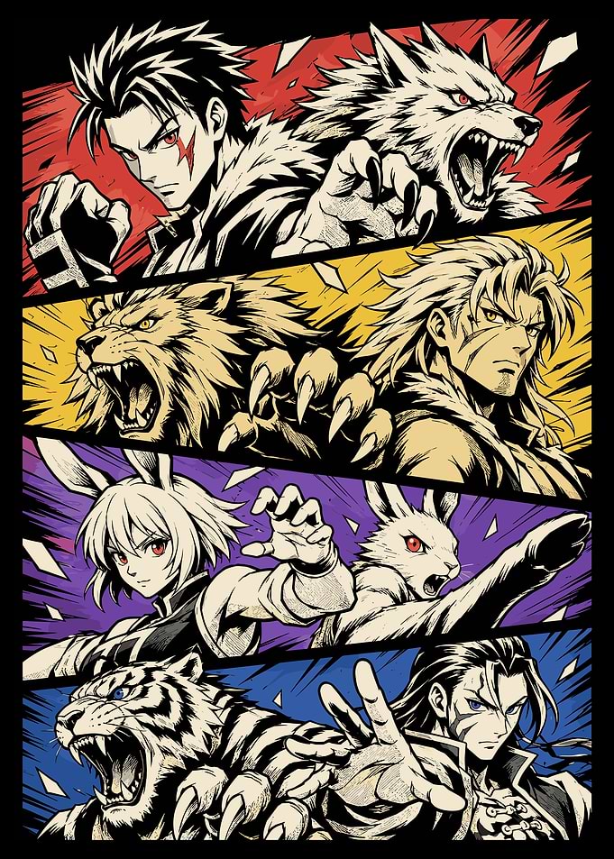 Beast Transformation Warrior Collage