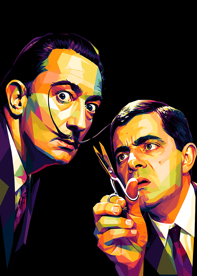 Salvador Dali and Mr. Bean Pop Art