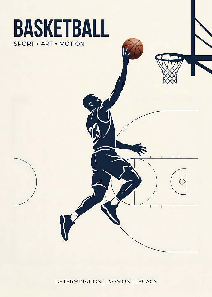 Minimalist Basketball Dunk Poster