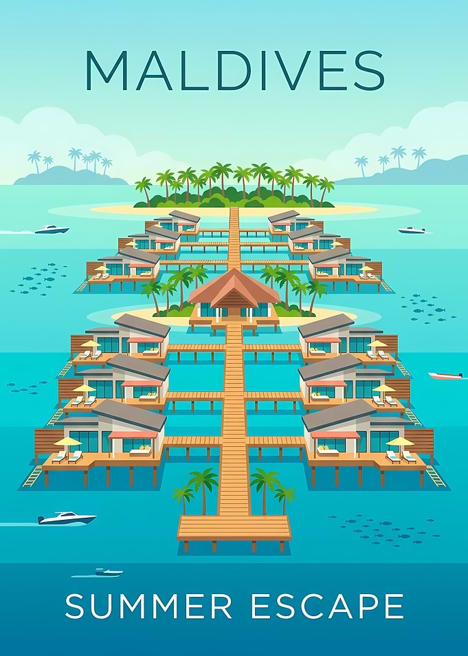 Maldives Summer Escape Travel Poster